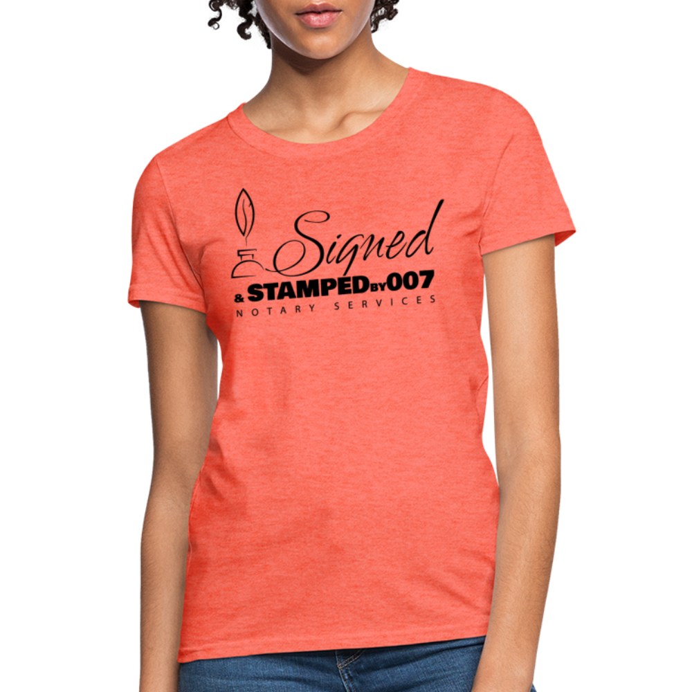 Black SS Women's T-Shirt - heather coral