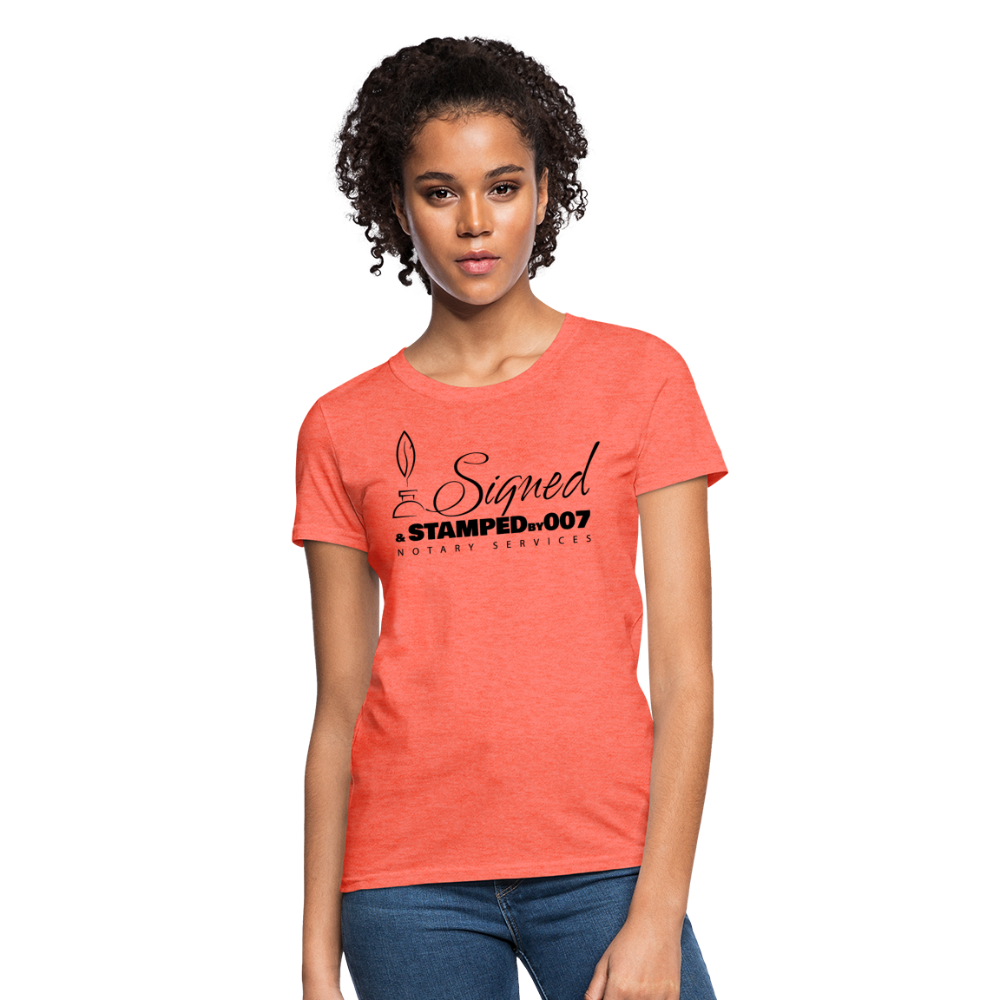 Black SS Women's T-Shirt - heather coral