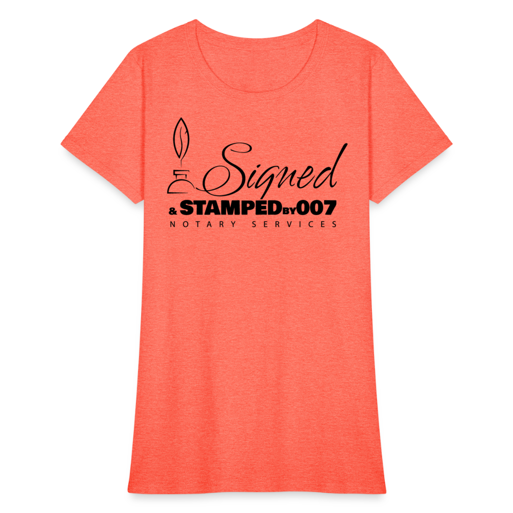 Black SS Women's T-Shirt - heather coral