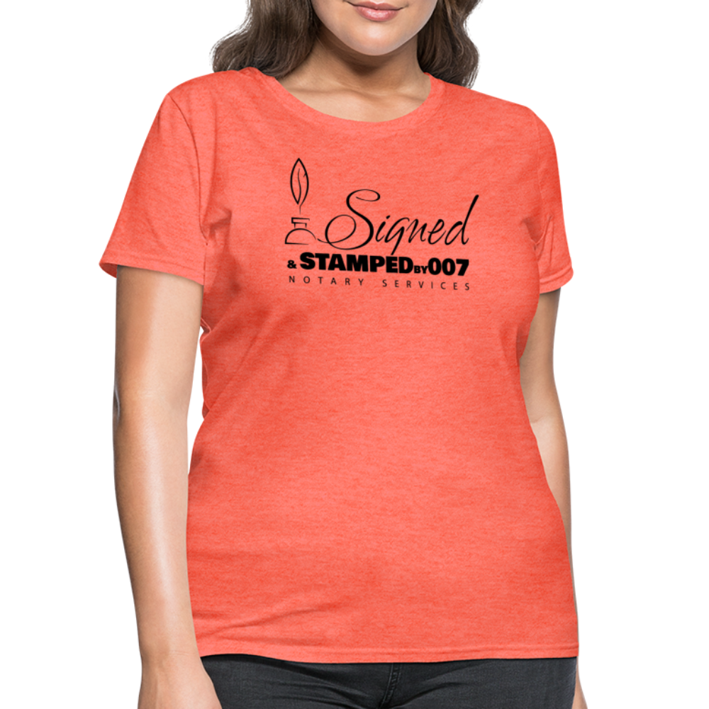 Black SS Women's T-Shirt - heather coral