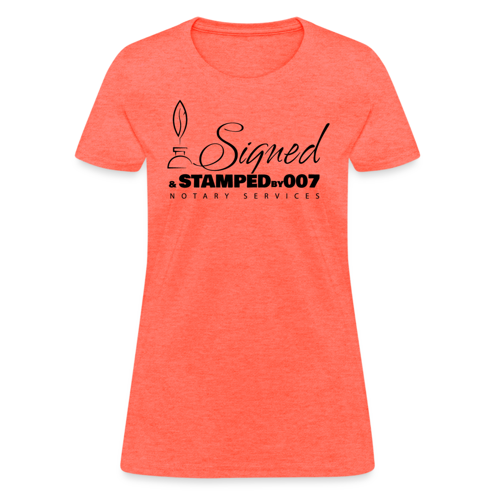 Black SS Women's T-Shirt - heather coral