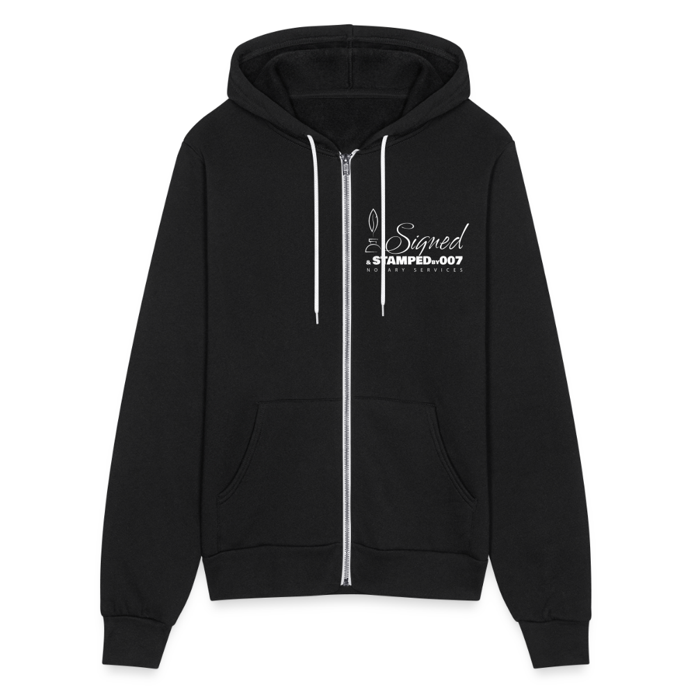 Wht 2-Sided Bella + Canvas Unisex Full Zip Hoodie - black