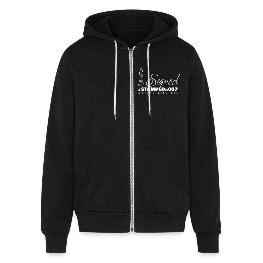 Wht 2-Sided Bella + Canvas Unisex Full Zip Hoodie - black