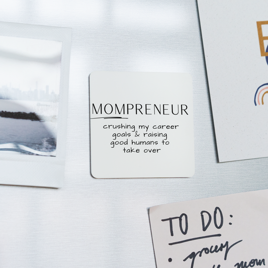 Mompreneur 2: Square Magnet - white