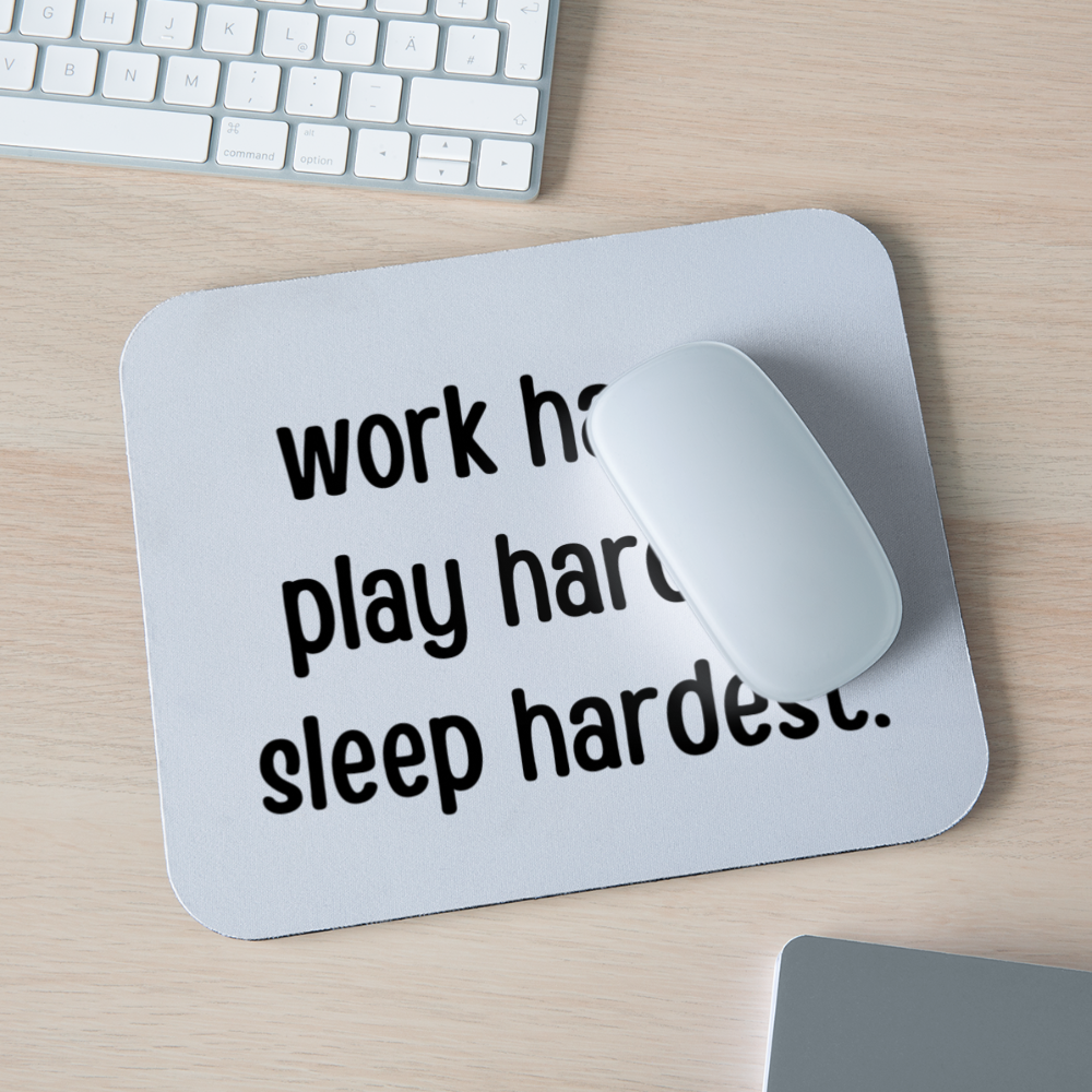 Work Play Sleep: Mouse pad Horizontal - white