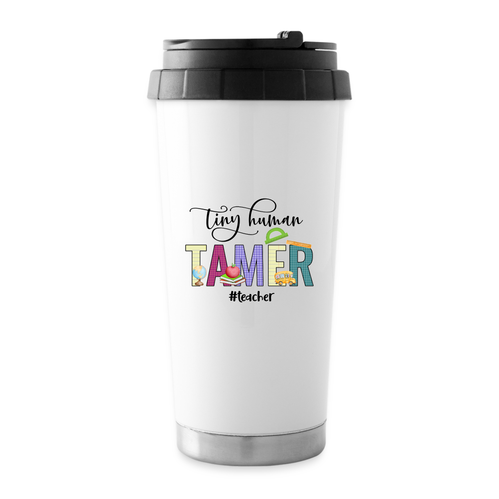 Tiny Human Tamer: Travel Mug - white