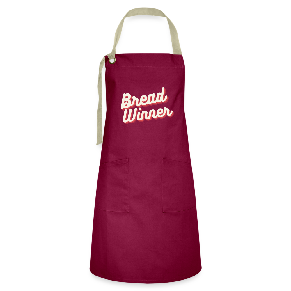 Bread Winner: Artisan Apron - burgundy/khaki