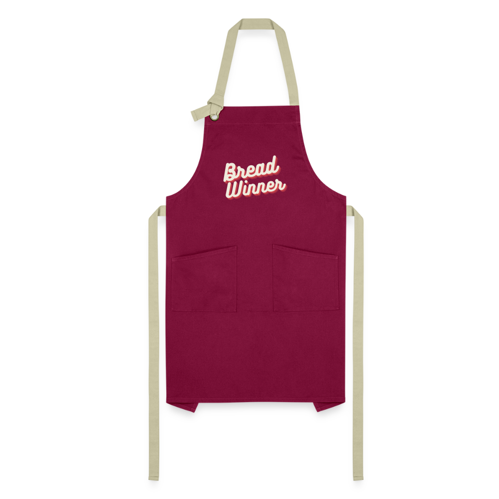 Bread Winner: Artisan Apron - burgundy/khaki