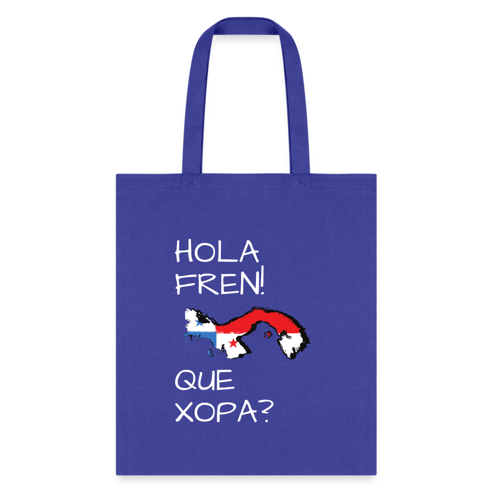 2-Sided Que Xopa Panamá Tote Bag - royal blue