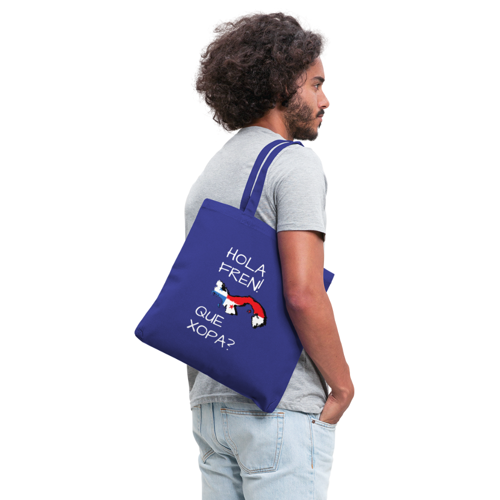 2-Sided Que Xopa Panamá Tote Bag - royal blue