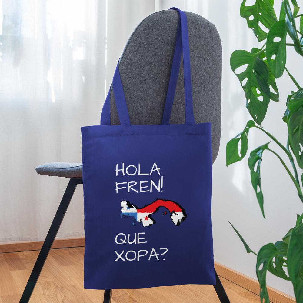 2-Sided Que Xopa Panamá Tote Bag - royal blue