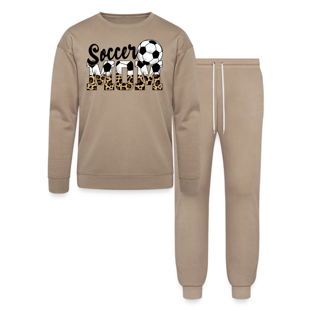 Soccer Mom Animal Print - Bella + Canvas Unisex Lounge Wear Set - tan