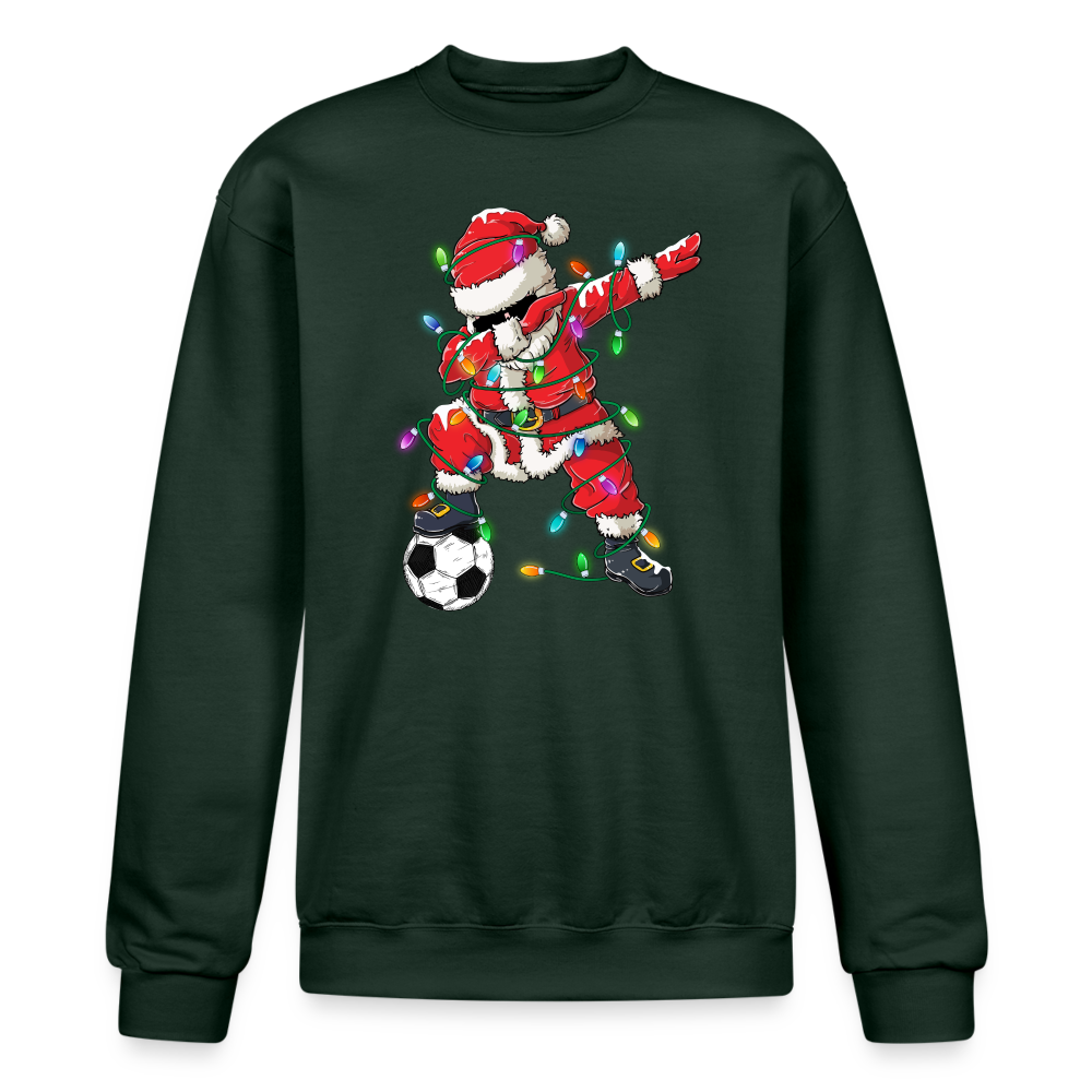 Dabbing Soccer Santa - Champion Unisex Powerblend Sweatshirt - Dark Green