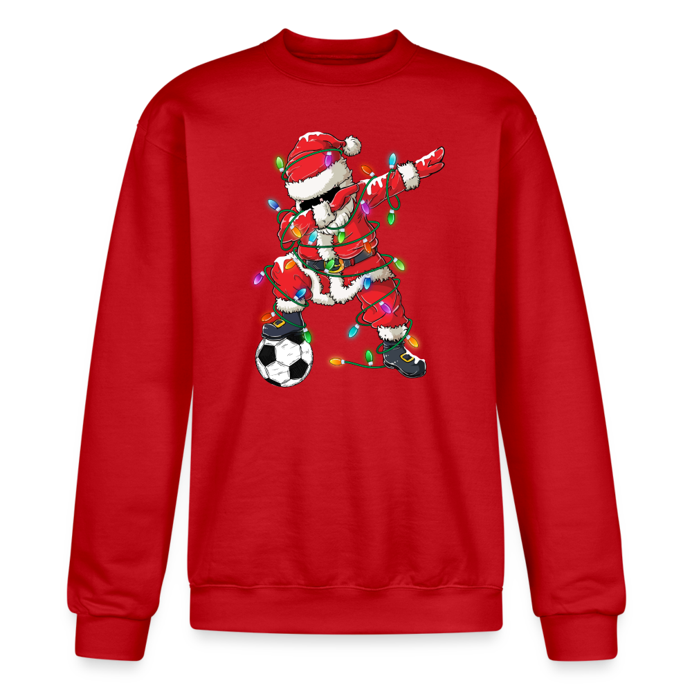 Dabbing Soccer Santa - Champion Unisex Powerblend Sweatshirt - Scarlet