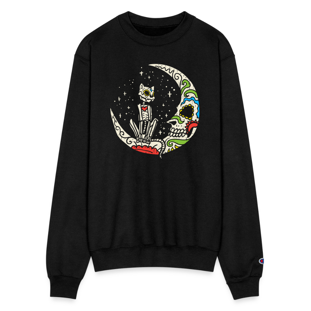 Cat & Crescent- Champion Unisex Powerblend Sweatshirt - black