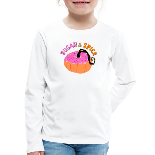 Sugar & Spice Kids' Premium Long Sleeve T-Shirt - white