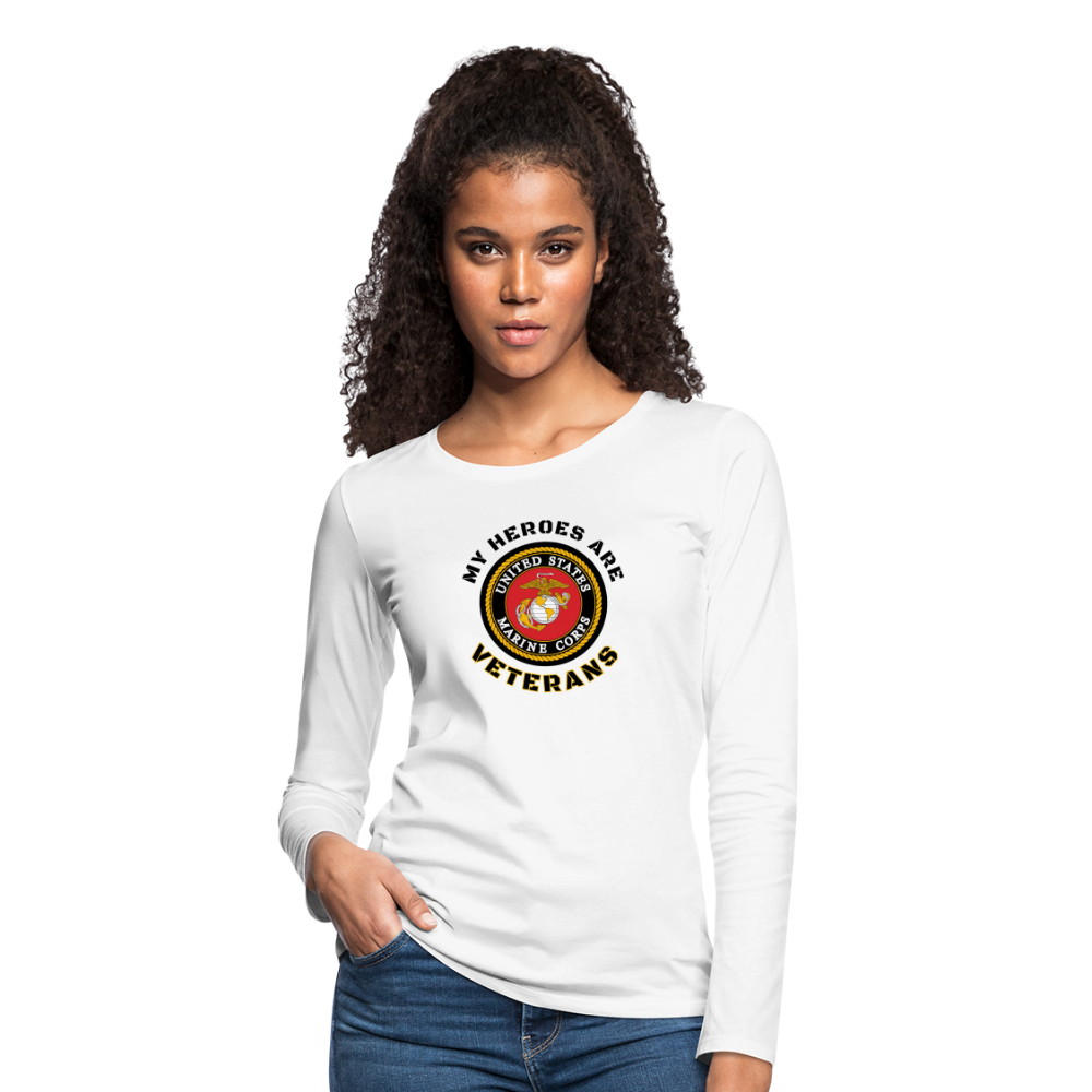 My USMC Hero: Women's Premium Long Sleeve T-Shirt - white