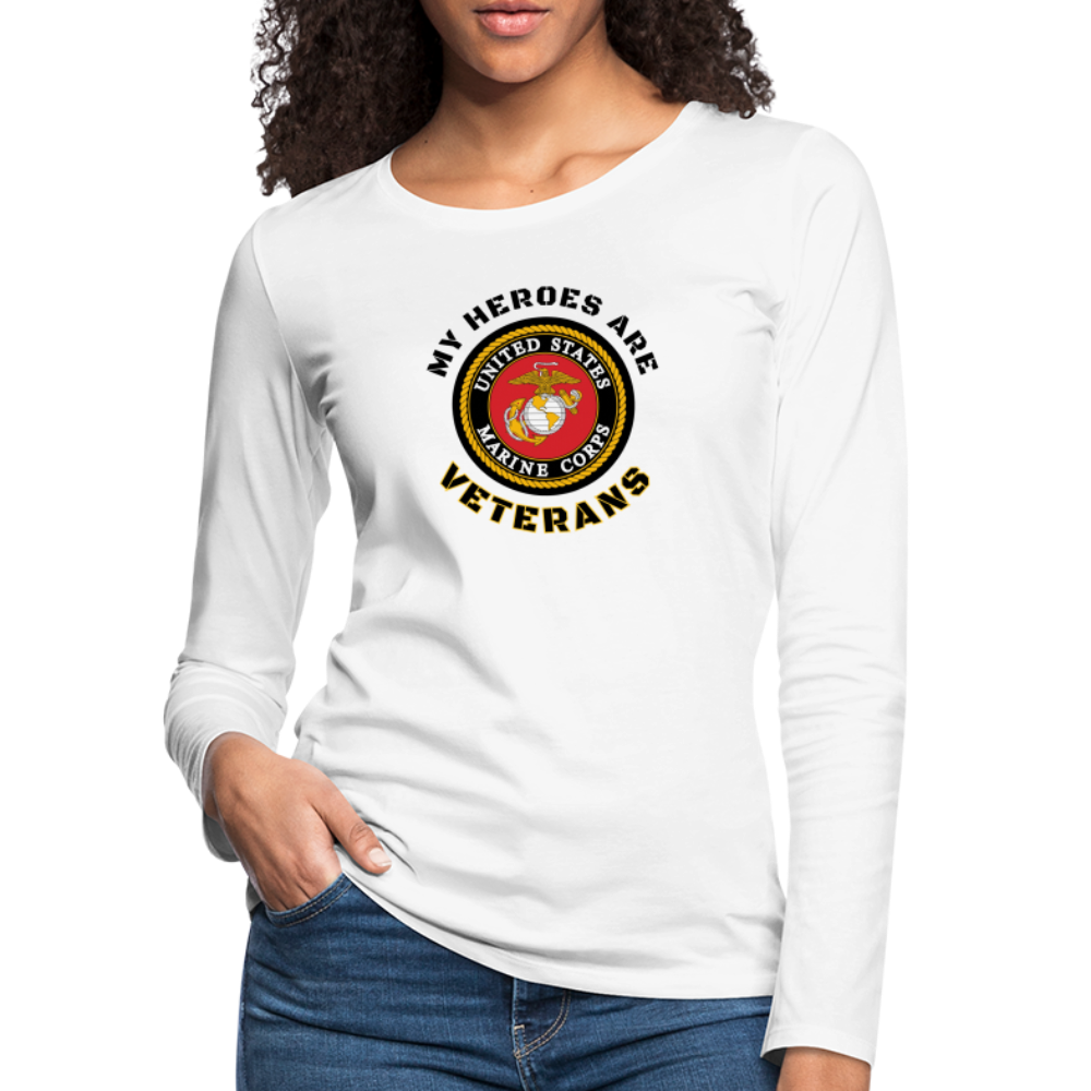 My USMC Hero: Women's Premium Long Sleeve T-Shirt - white