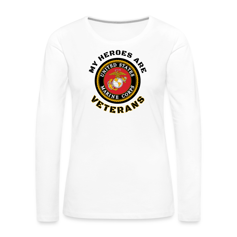 My USMC Hero: Women's Premium Long Sleeve T-Shirt - white