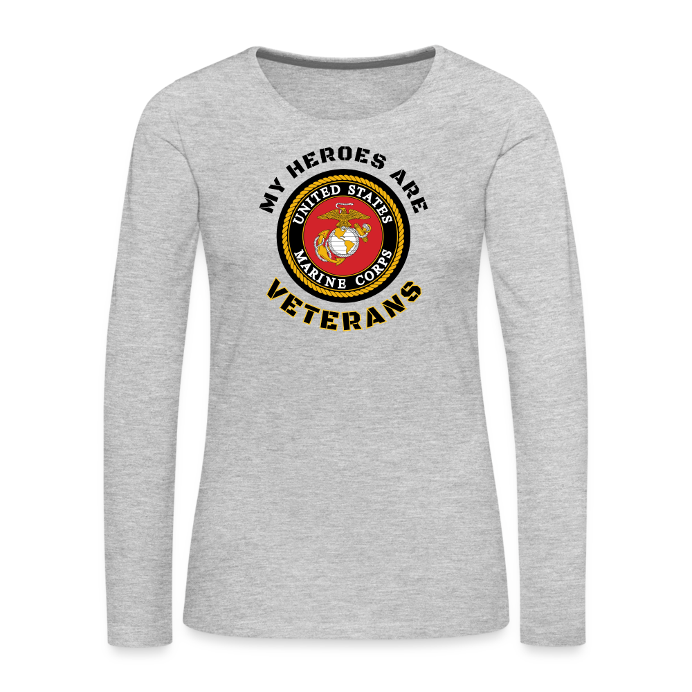 My USMC Hero: Women's Premium Long Sleeve T-Shirt - heather gray