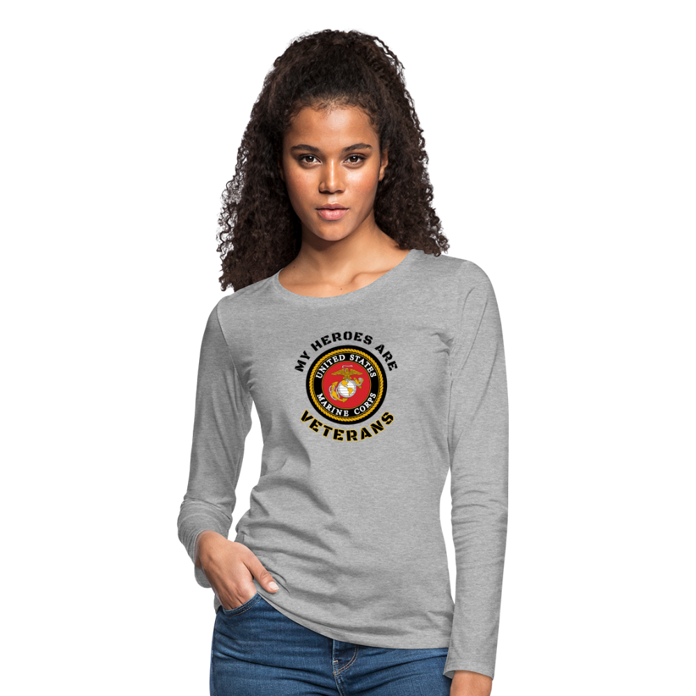 My USMC Hero: Women's Premium Long Sleeve T-Shirt - heather gray