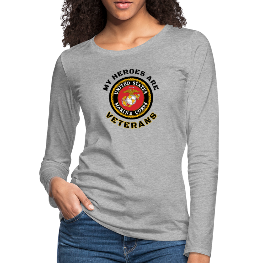 My USMC Hero: Women's Premium Long Sleeve T-Shirt - heather gray