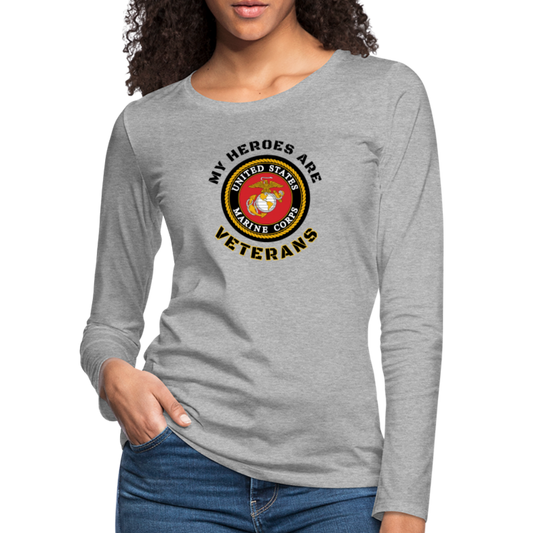 My USMC Hero: Women's Premium Long Sleeve T-Shirt - heather gray