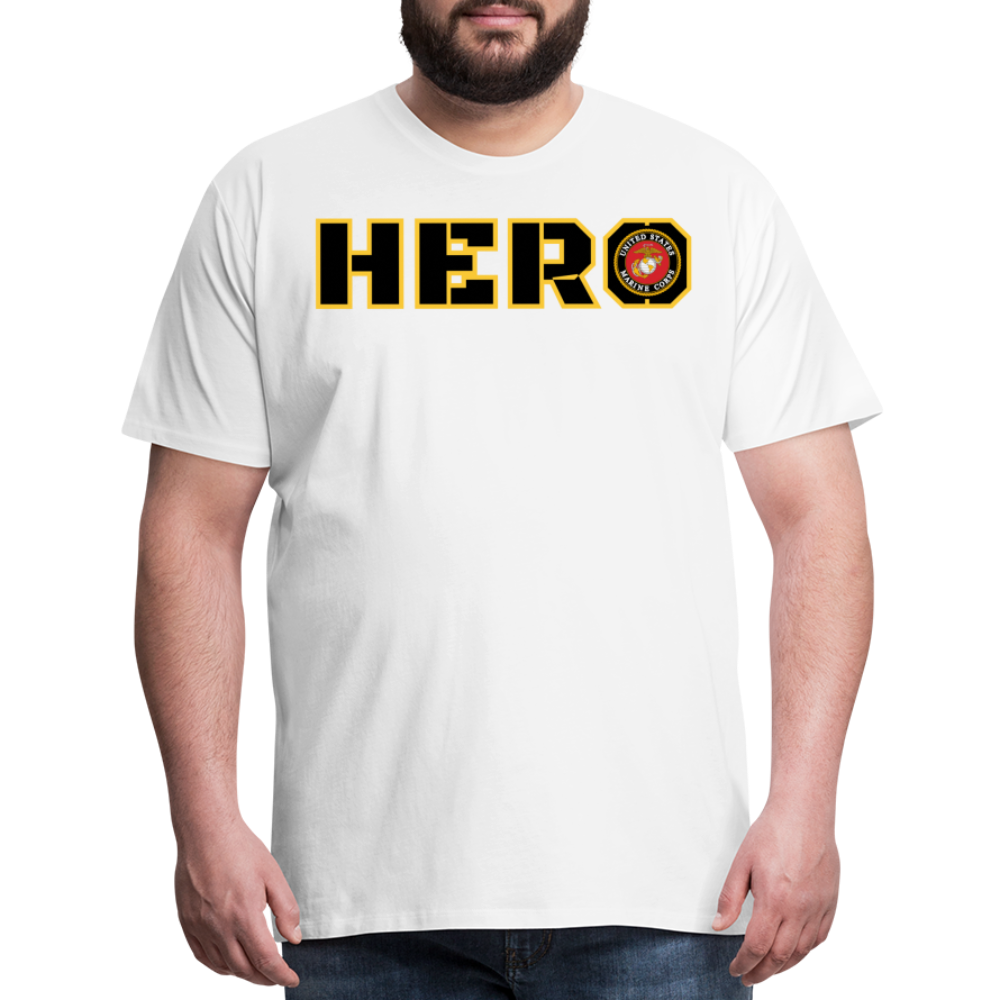 USMC Hero: Men's Premium T-Shirt - white