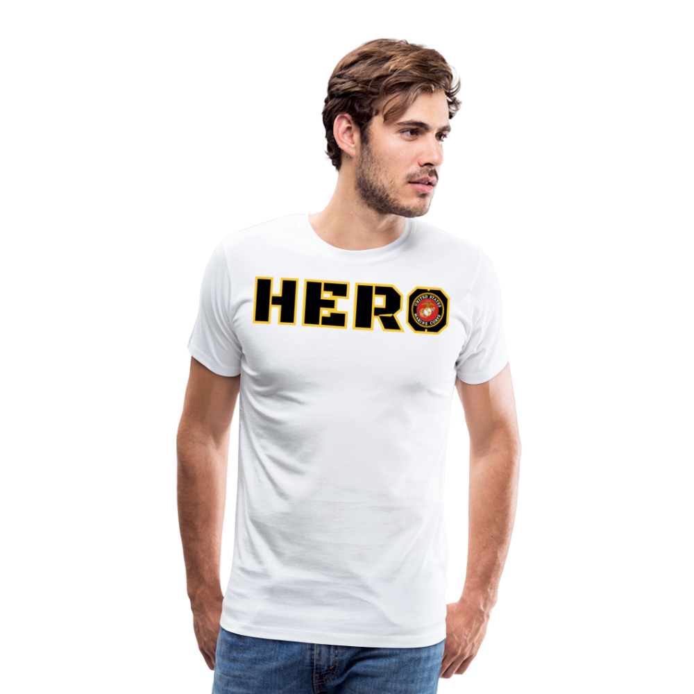 USMC Hero: Men's Premium T-Shirt - white