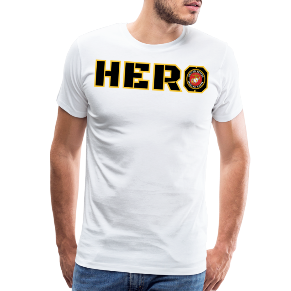 USMC Hero: Men's Premium T-Shirt - white