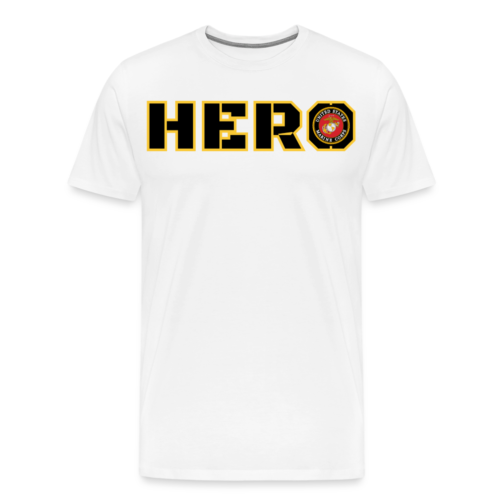 USMC Hero: Men's Premium T-Shirt - white