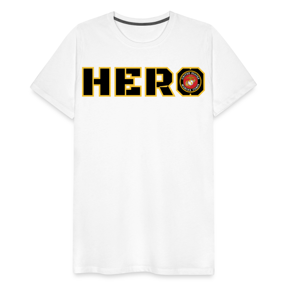 USMC Hero: Men's Premium T-Shirt - white