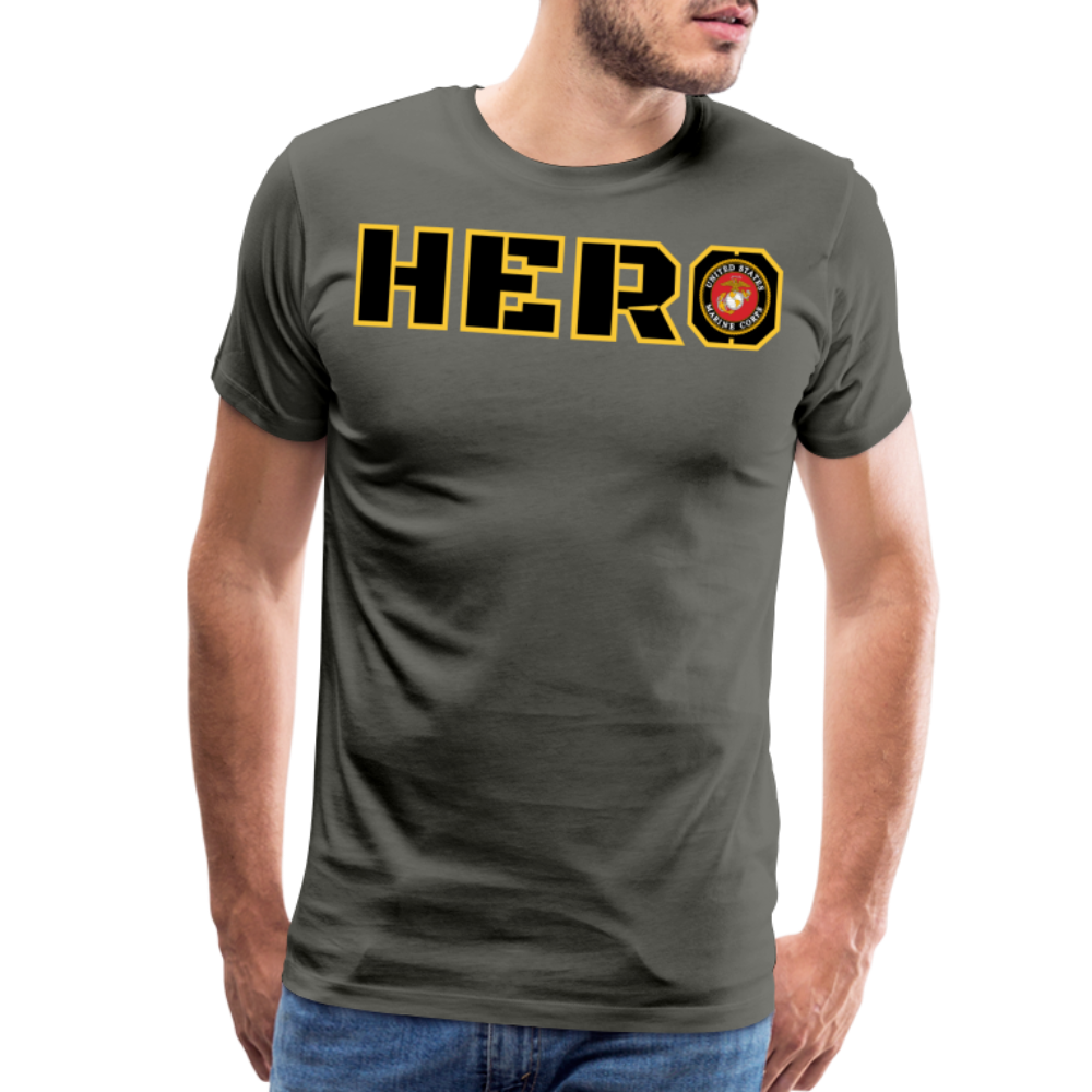 USMC Hero: Men's Premium T-Shirt - asphalt gray