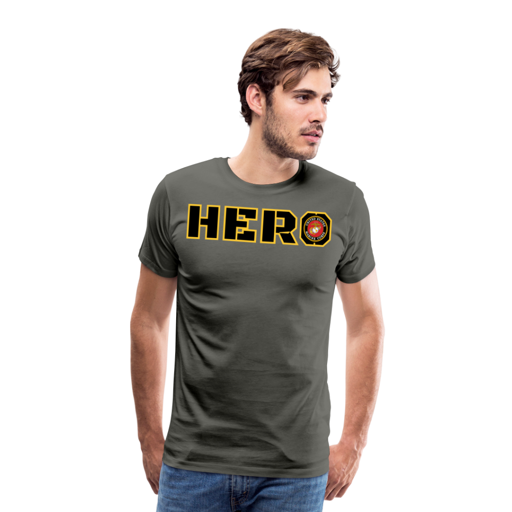 USMC Hero: Men's Premium T-Shirt - asphalt gray