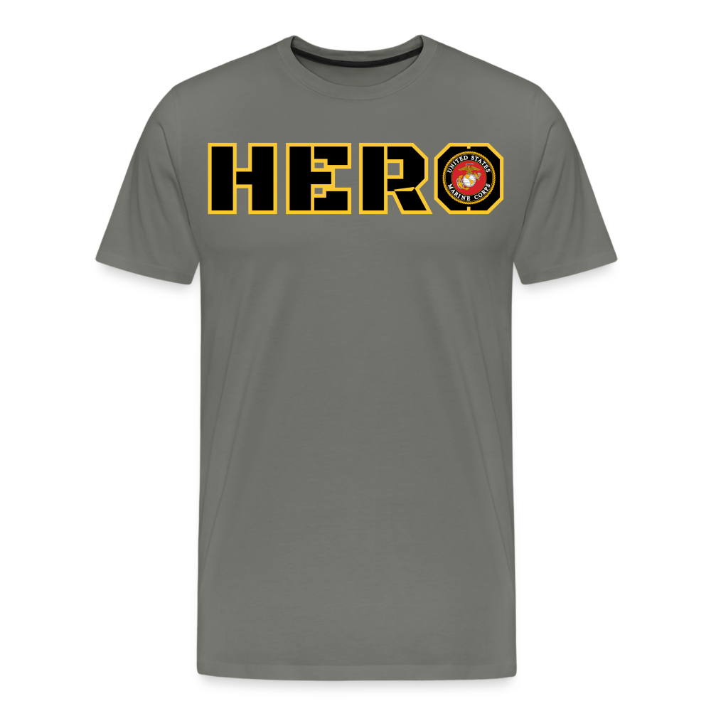 USMC Hero: Men's Premium T-Shirt - asphalt gray