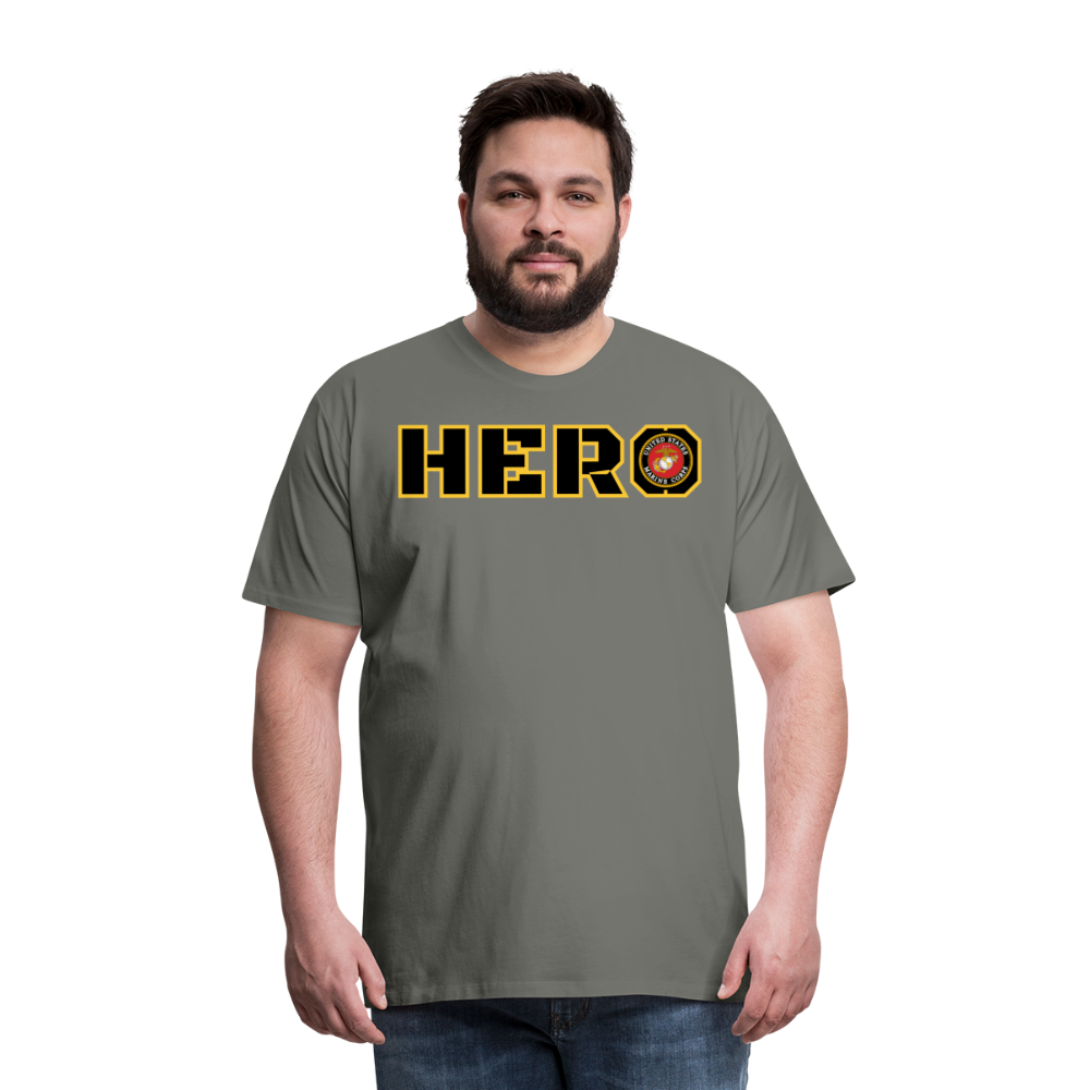 USMC Hero: Men's Premium T-Shirt - asphalt gray