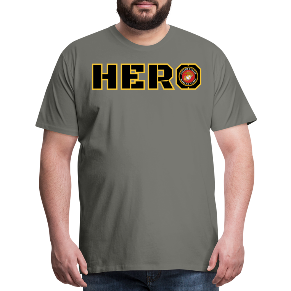 USMC Hero: Men's Premium T-Shirt - asphalt gray