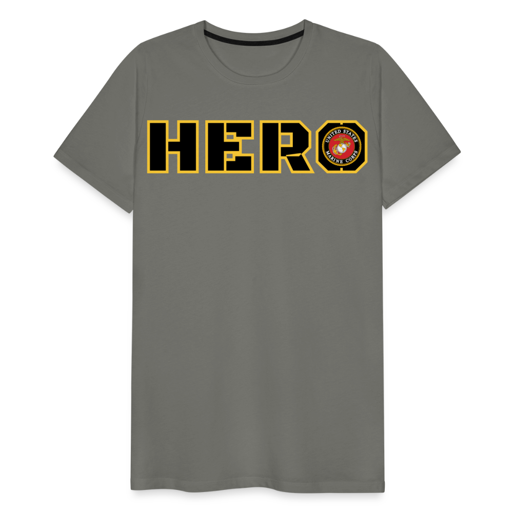 USMC Hero: Men's Premium T-Shirt - asphalt gray