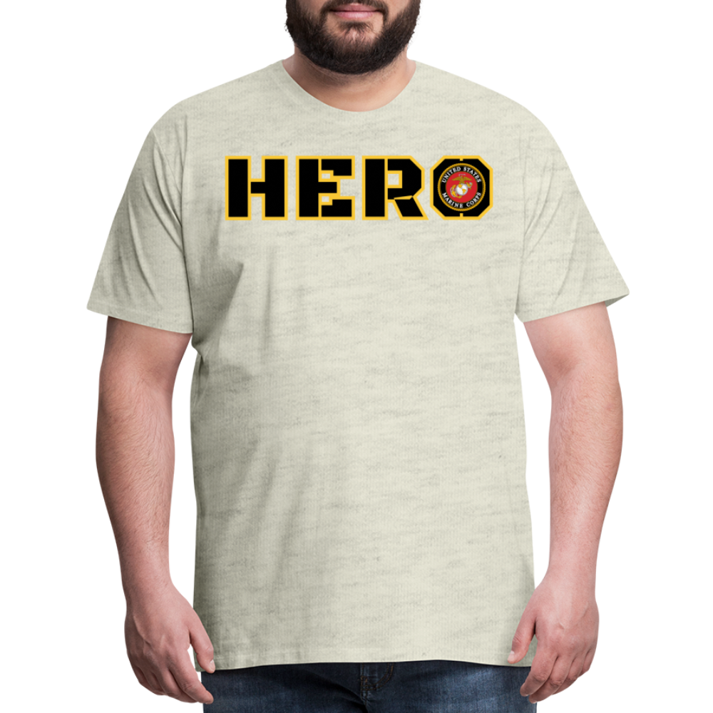 USMC Hero: Men's Premium T-Shirt - heather oatmeal