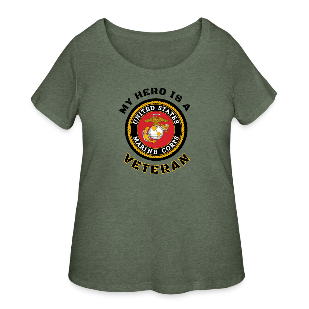 My USMC Hero: Women’s Curvy T-Shirt - heather military green