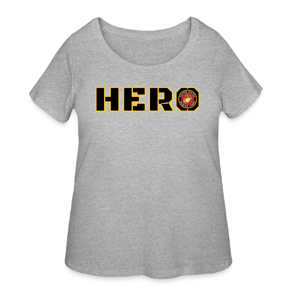 USMC Hero: Women’s Curvy T-Shirt - heather gray