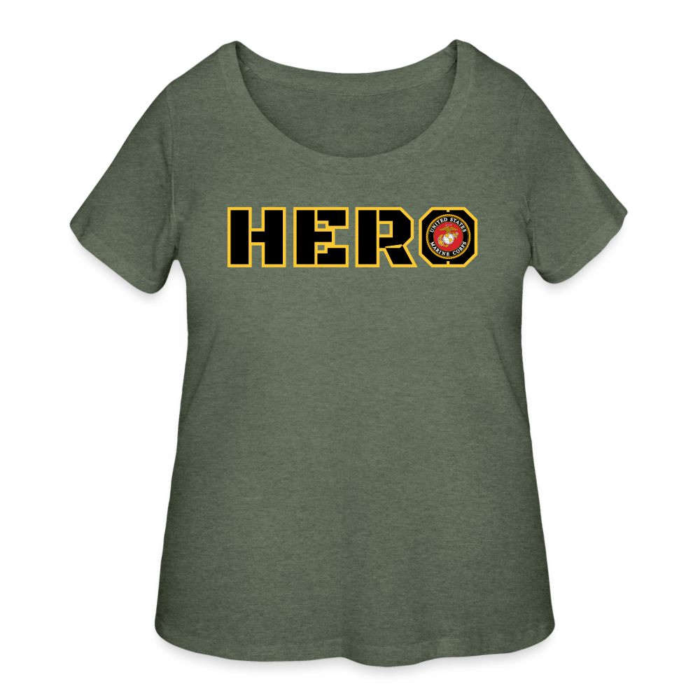 USMC Hero: Women’s Curvy T-Shirt - heather military green