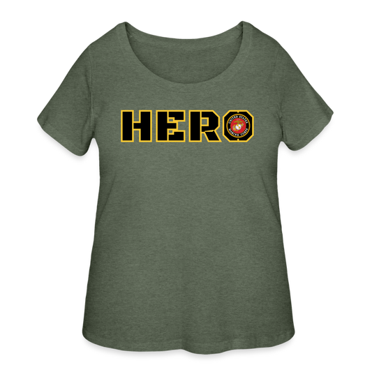 USMC Hero: Women’s Curvy T-Shirt - heather military green