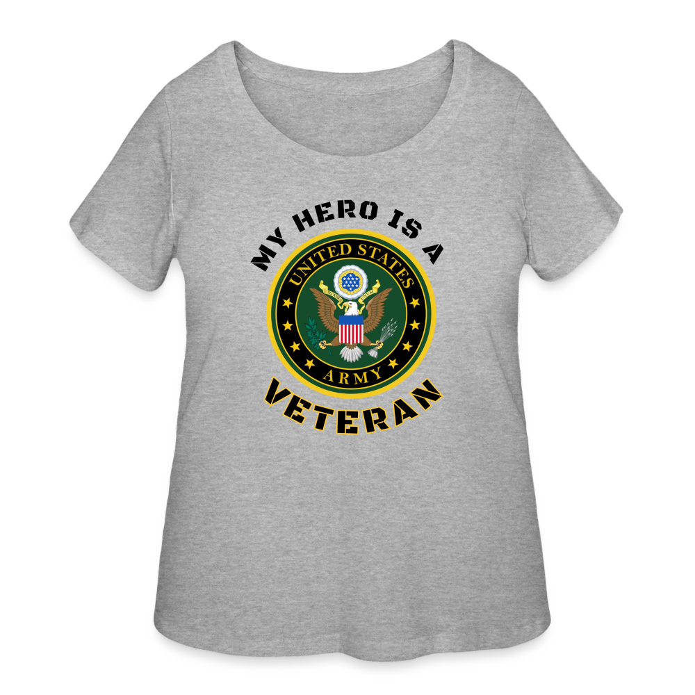 My ARMY Hero: Women’s Curvy T-Shirt - heather gray