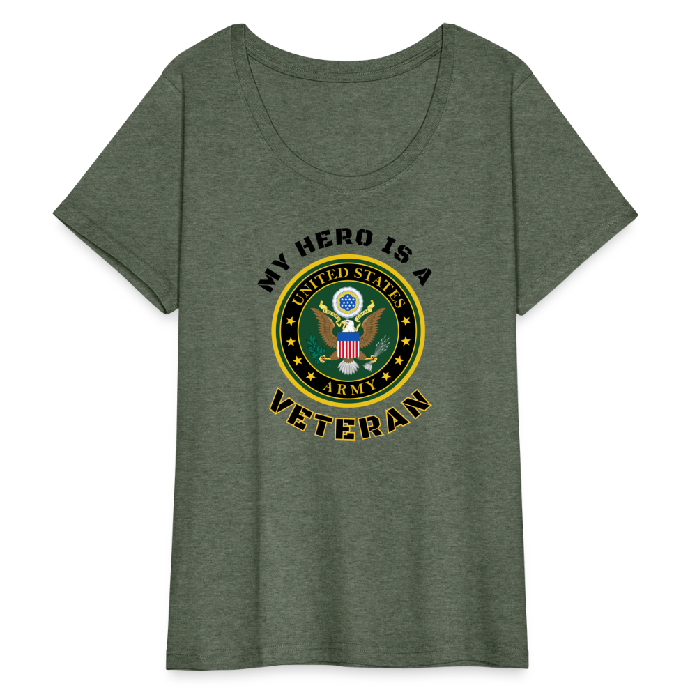 My ARMY Hero: Women’s Curvy T-Shirt - heather military green