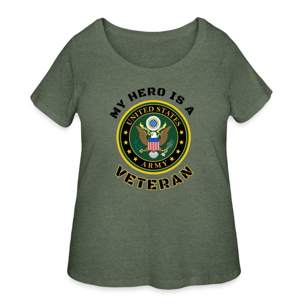 My ARMY Hero: Women’s Curvy T-Shirt - heather military green