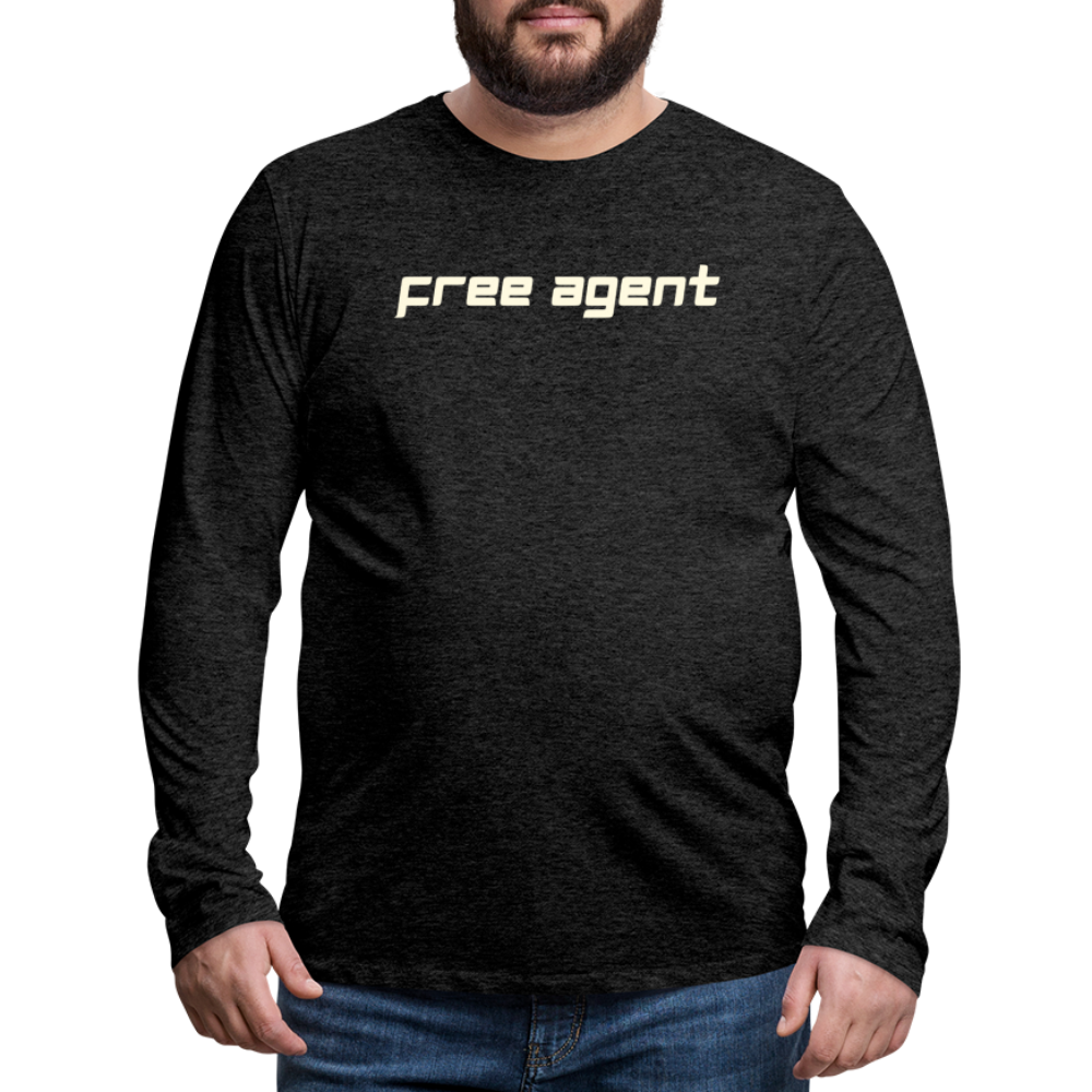 FREE AGENT: Men's Premium Long Sleeve T-Shirt - charcoal grey