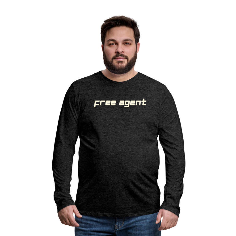 FREE AGENT: Men's Premium Long Sleeve T-Shirt - charcoal grey