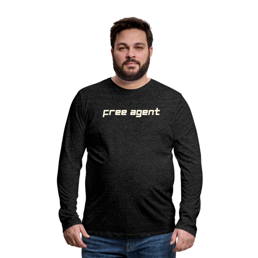 FREE AGENT: Men's Premium Long Sleeve T-Shirt - charcoal grey