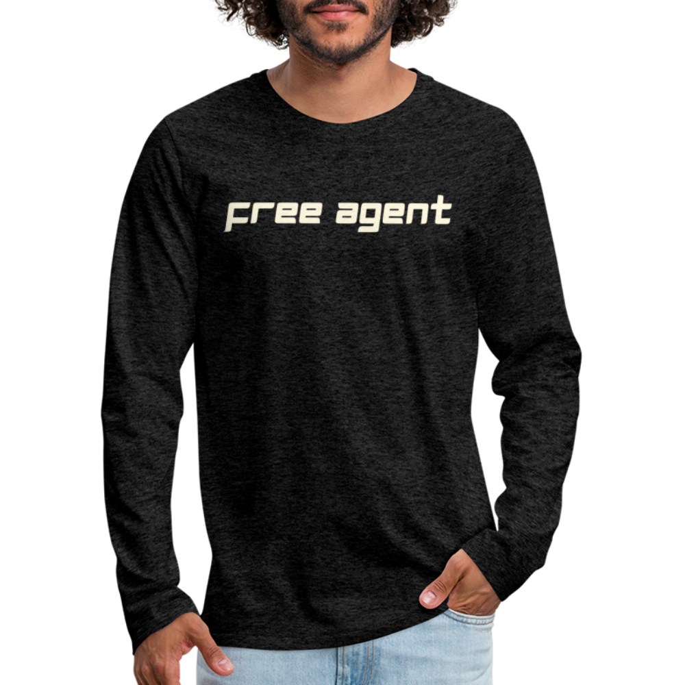 FREE AGENT: Men's Premium Long Sleeve T-Shirt - charcoal grey